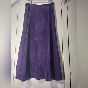 Purple Suede Midi Skirt size 14